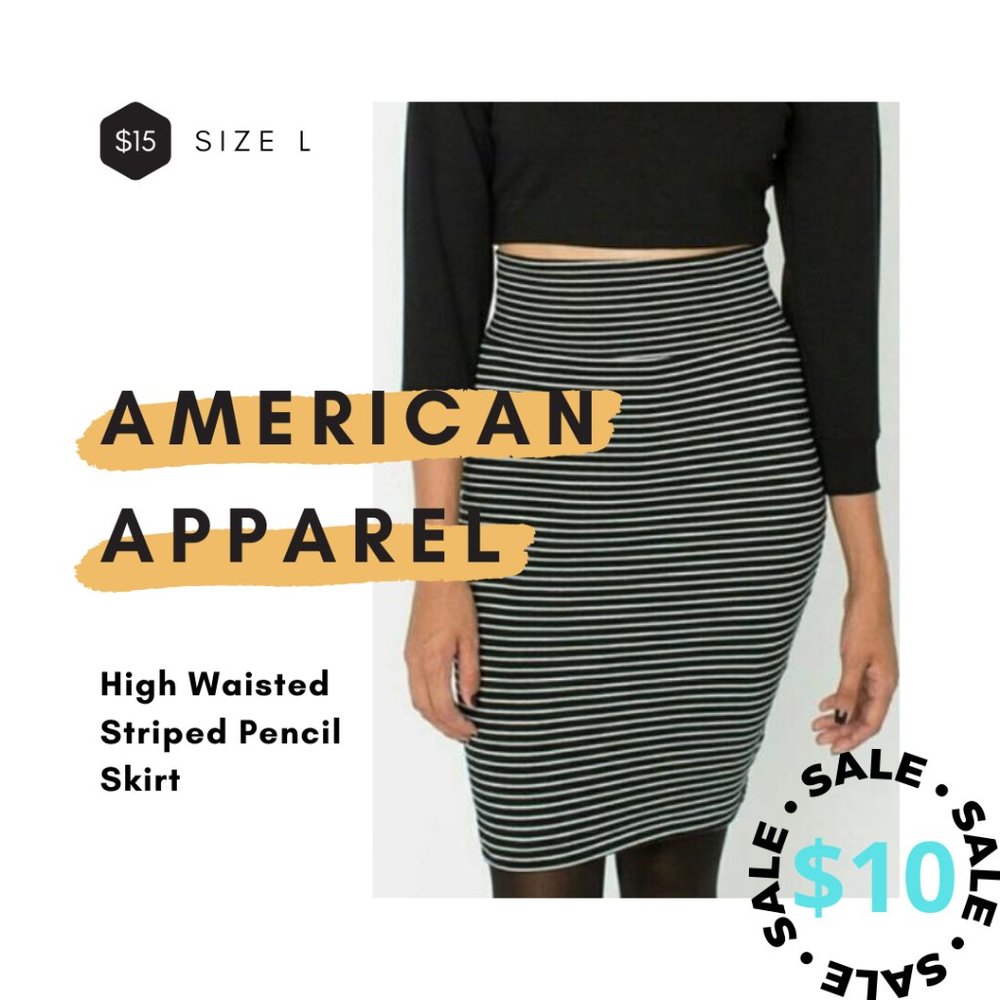 American Apparel Striped Pencil Skirt